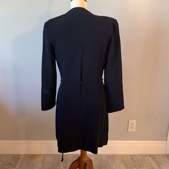 [Giorgio Armani] Vintage Black Pattern Wrap Dress - Size 4 - Picture 7 of 8